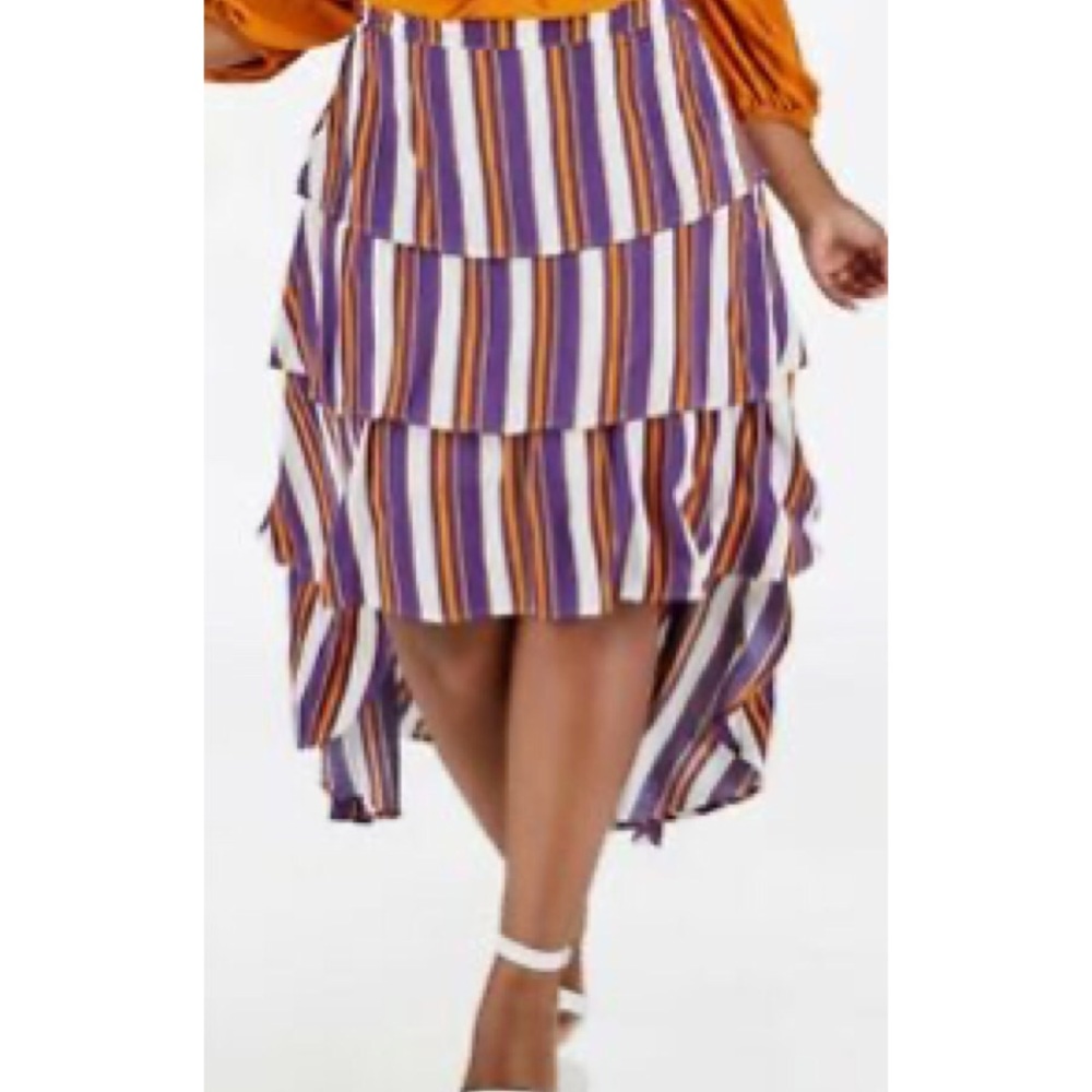 Ashley Stewart HiLow Tier Skirt